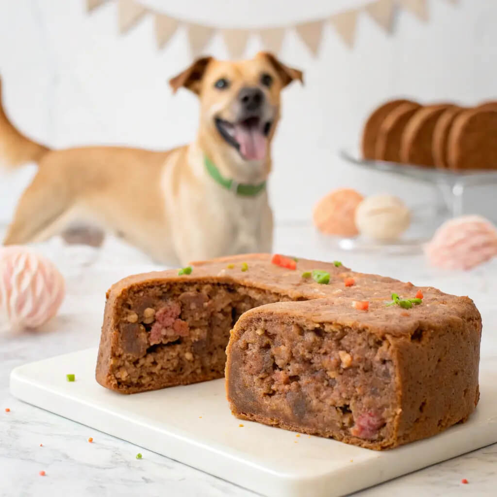 homemade dog cake with meat