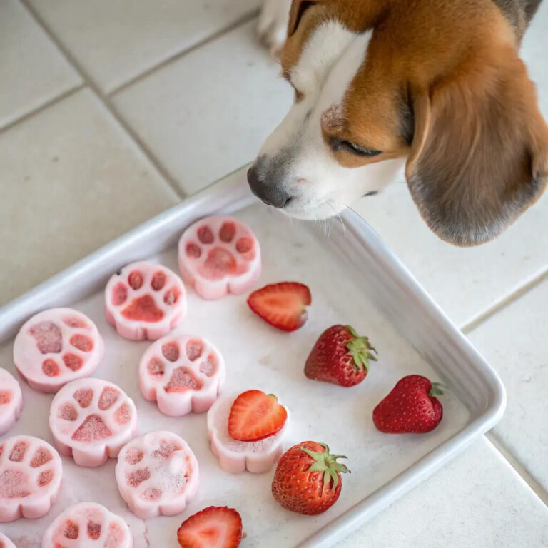 Frozen Strawberry & Greek Yogurt Dog Bites