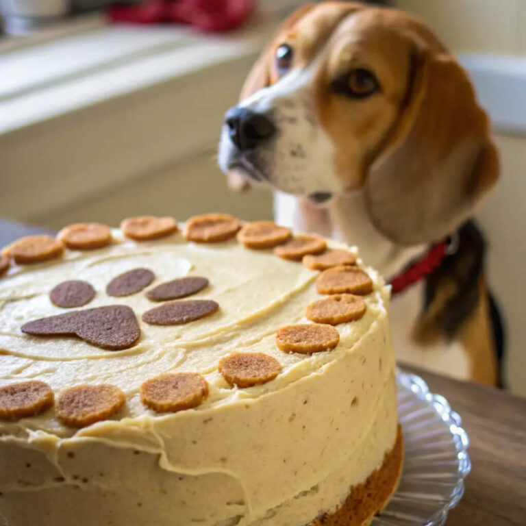 Homemade Peanut Butter Dog Cake