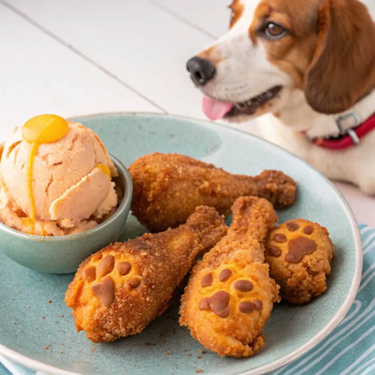 Air-Fried Chicken, Pumpkin & Cheddar Ice Cream For Dogs