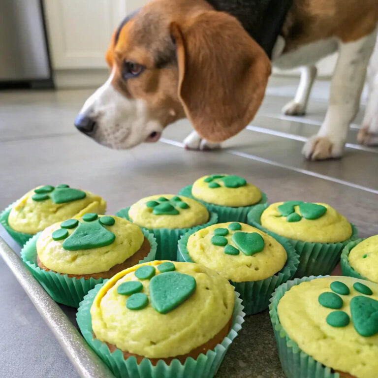 Baked Pork, Banana & Spinach Pupcakes For Dogs