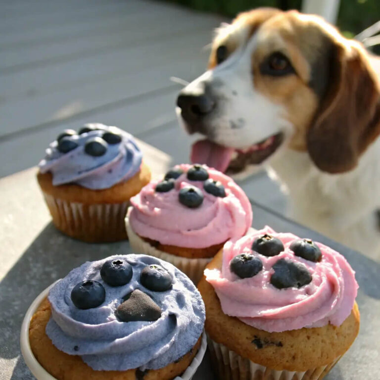 Baked Sardine, Blueberry & Yogurt Pupcakes For Dogs
