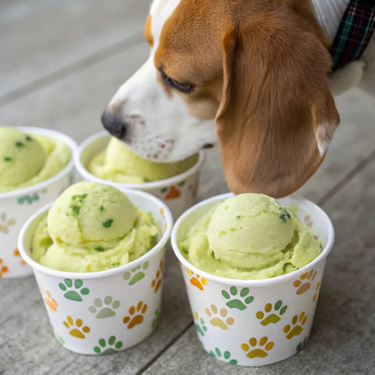 Frozen Egg, Banana & Parsley Ice Cream For Dogs