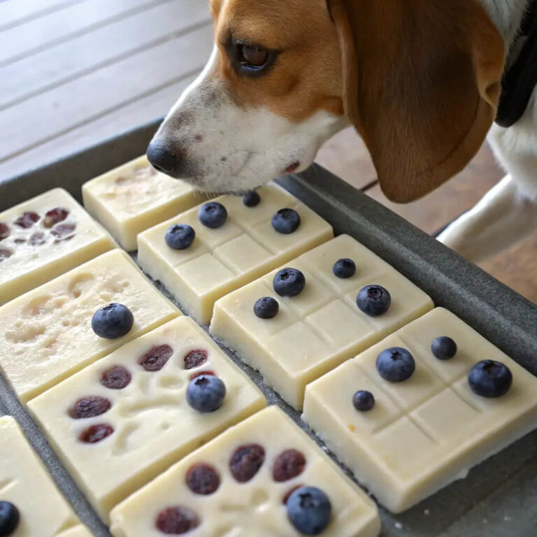 Frozen Egg, Blueberry & Coconut Oil Bars For Dogs
