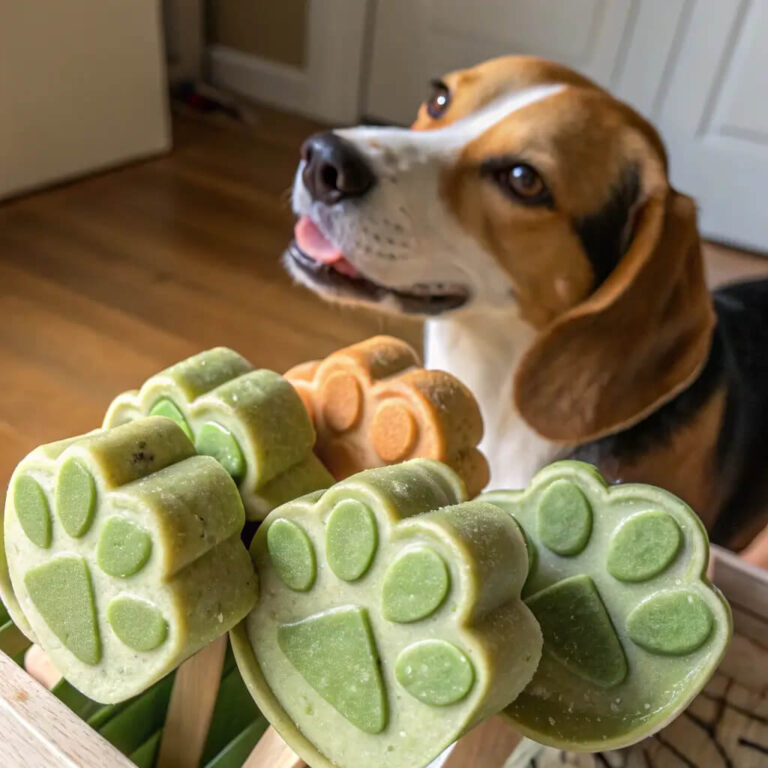 No-Bake Pork, Oat & Spinach Popsicles For Dogs