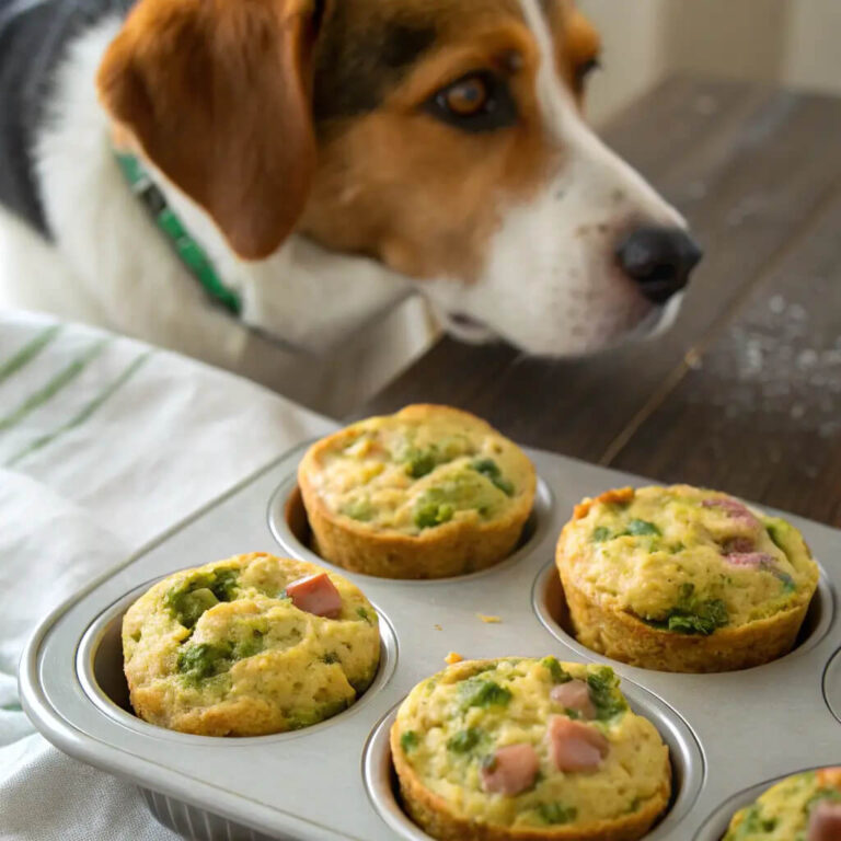 Broccoli & Ham Breakfast Dog Muffins