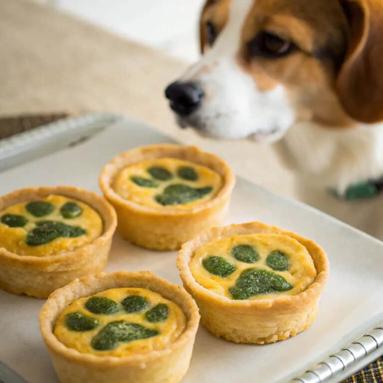 Cheddar Spinach Mini Dog Quiches