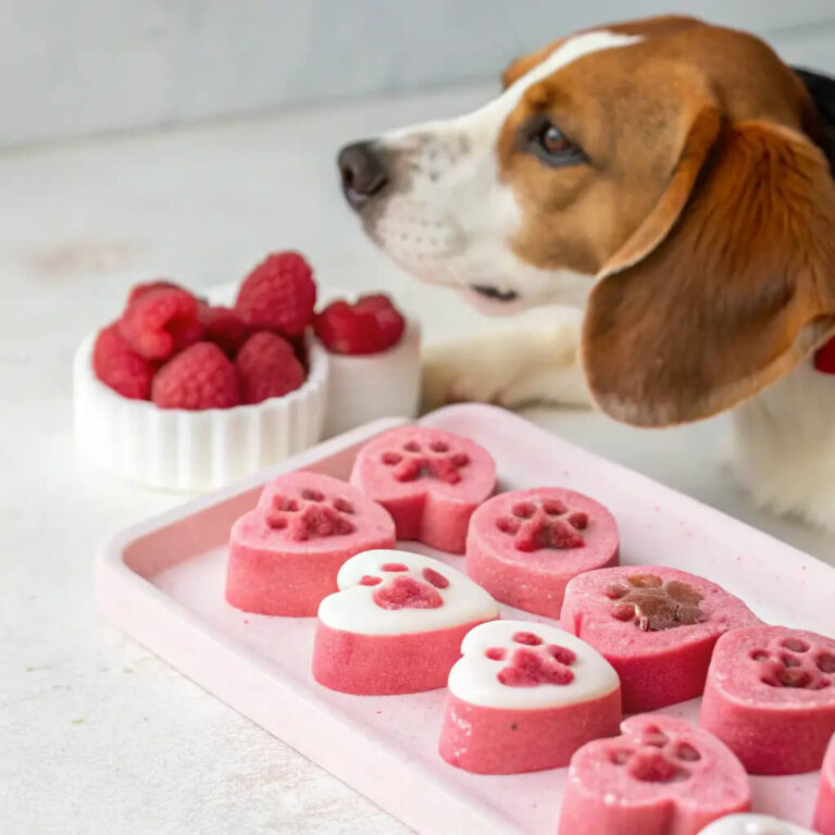 Raspberry & Cottage Cheese Frozen Dog Bites
