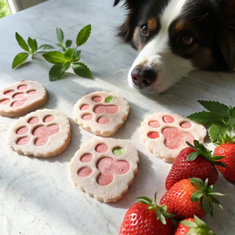Strawberry & Basil Summer Dog Cookies